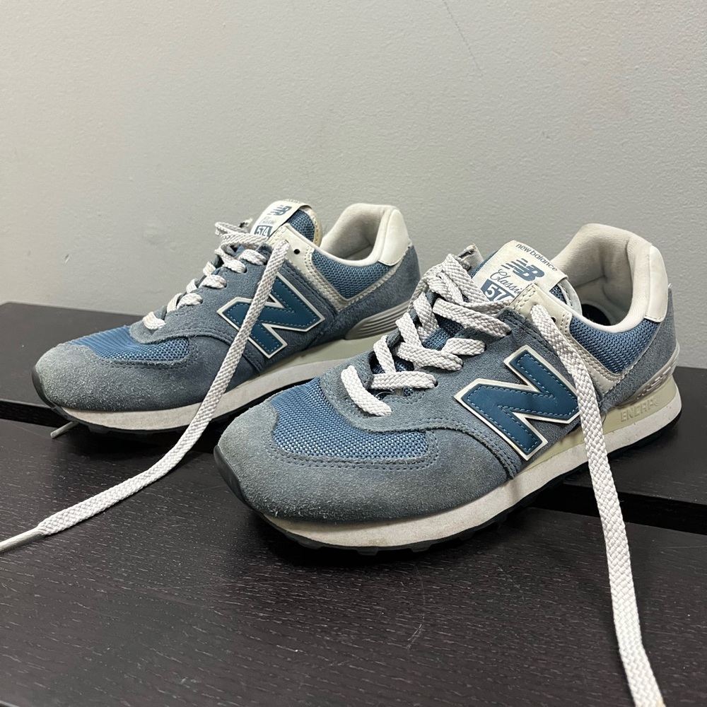 Blue New Balance 574 trainers 8